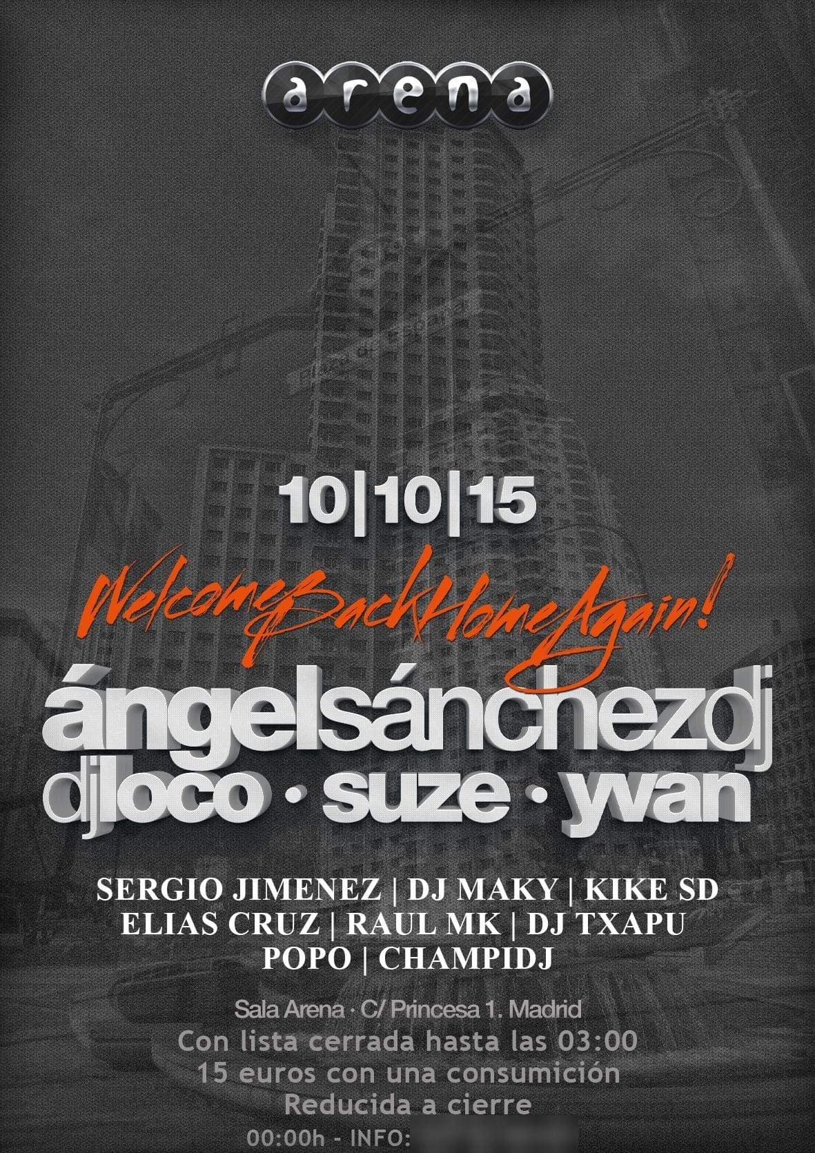 Cartel de «Welcome Back Home Again! con Ángel Sánchez»