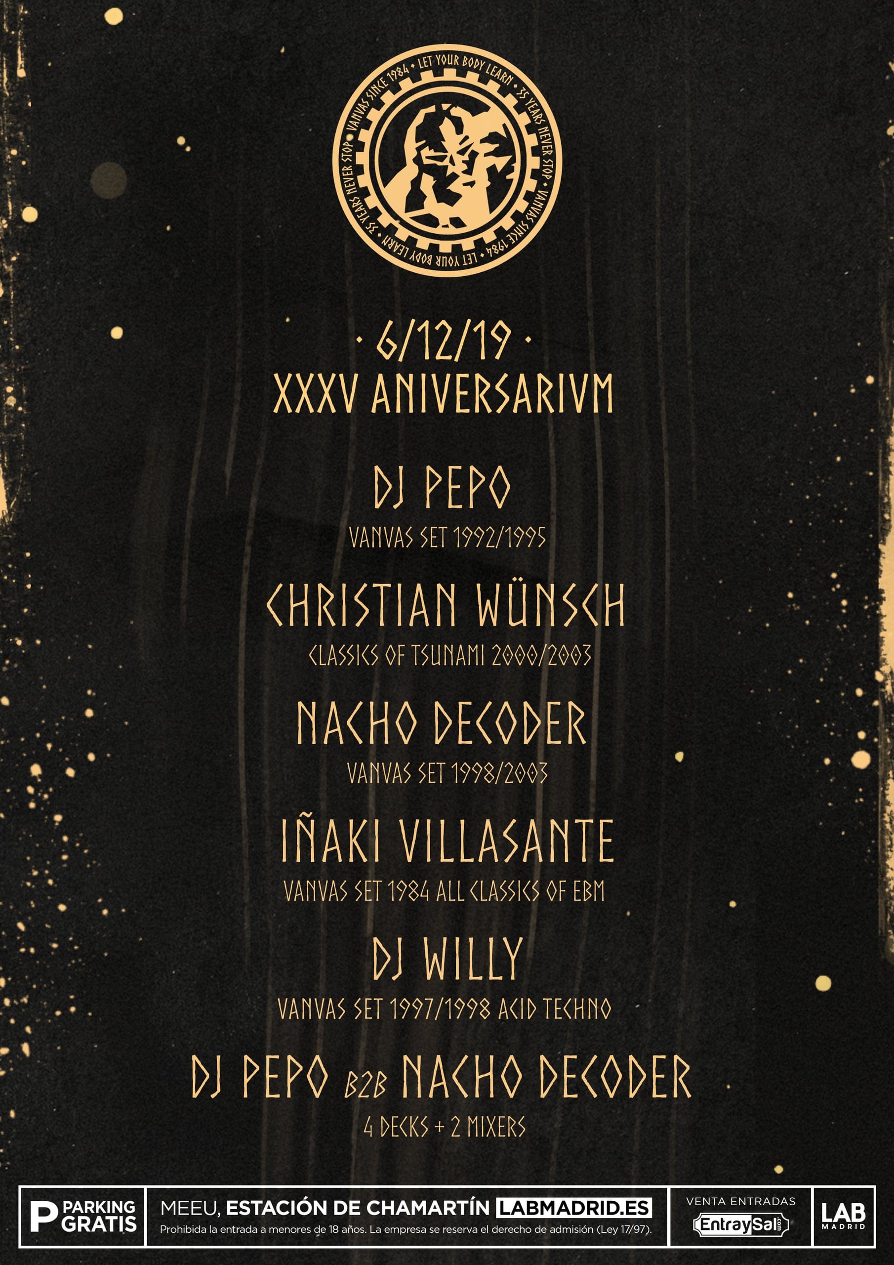 Cartel de «35 Aniversario VanVas»