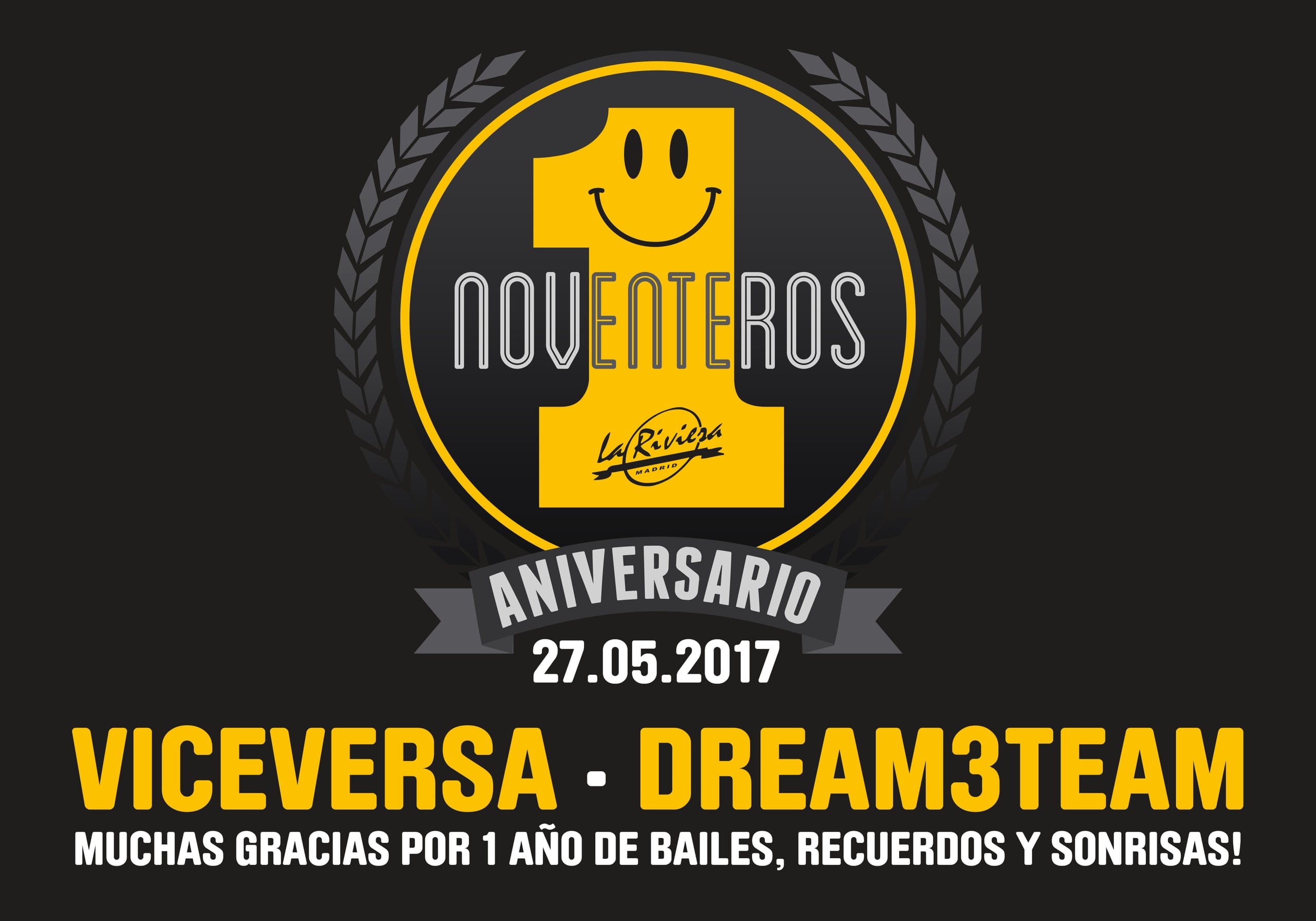 Flyer horizontal de «Noventeros»