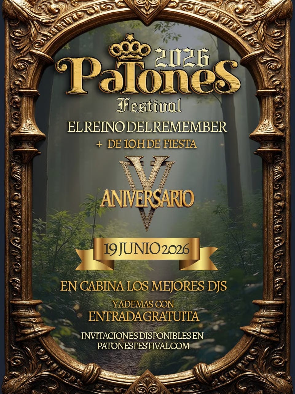 Patones Festival celebra su V aniversario con «El Reino del Remember» el viernes 19 de junio