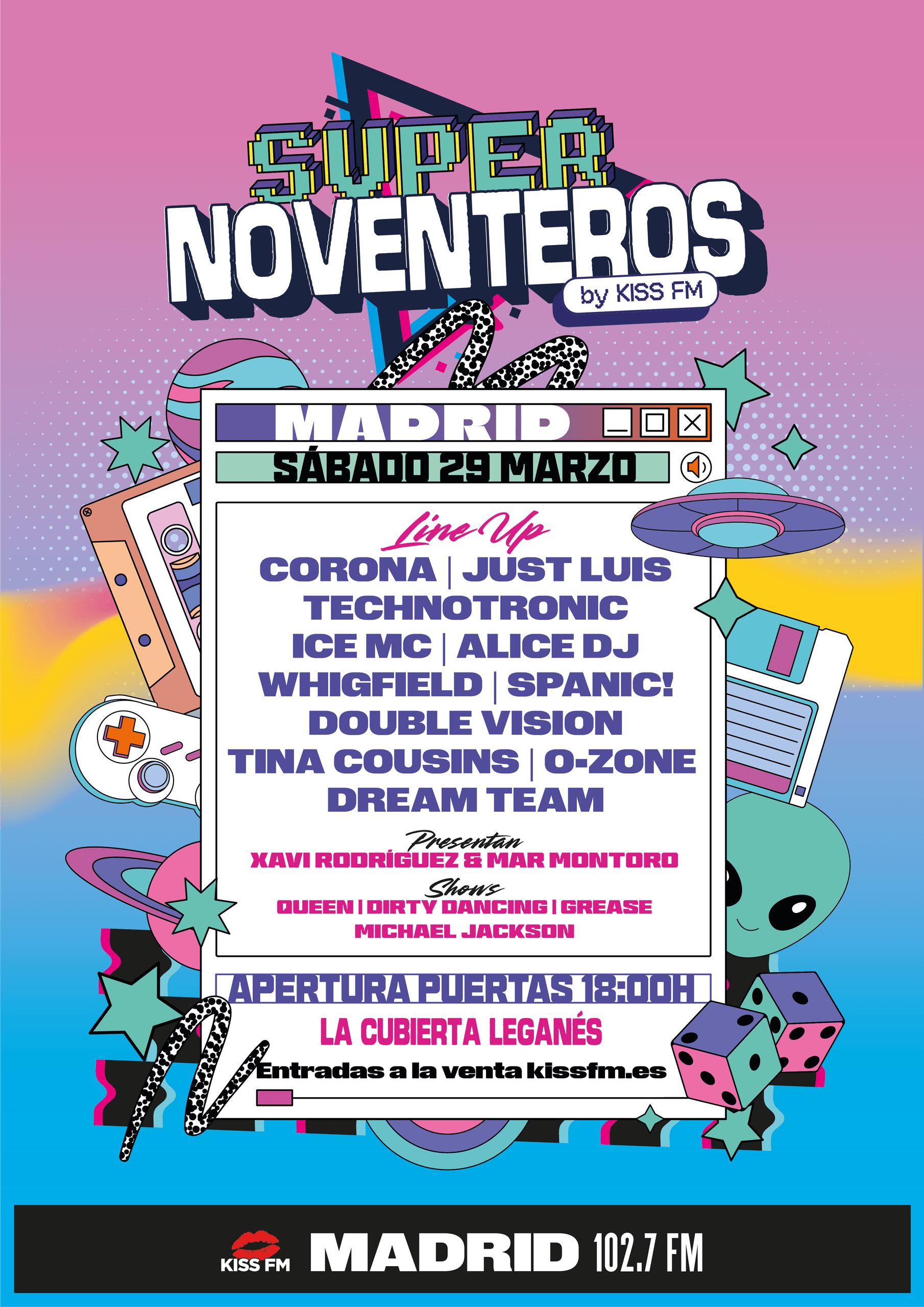 Cartel de «Super Noventeros by KISS FM»