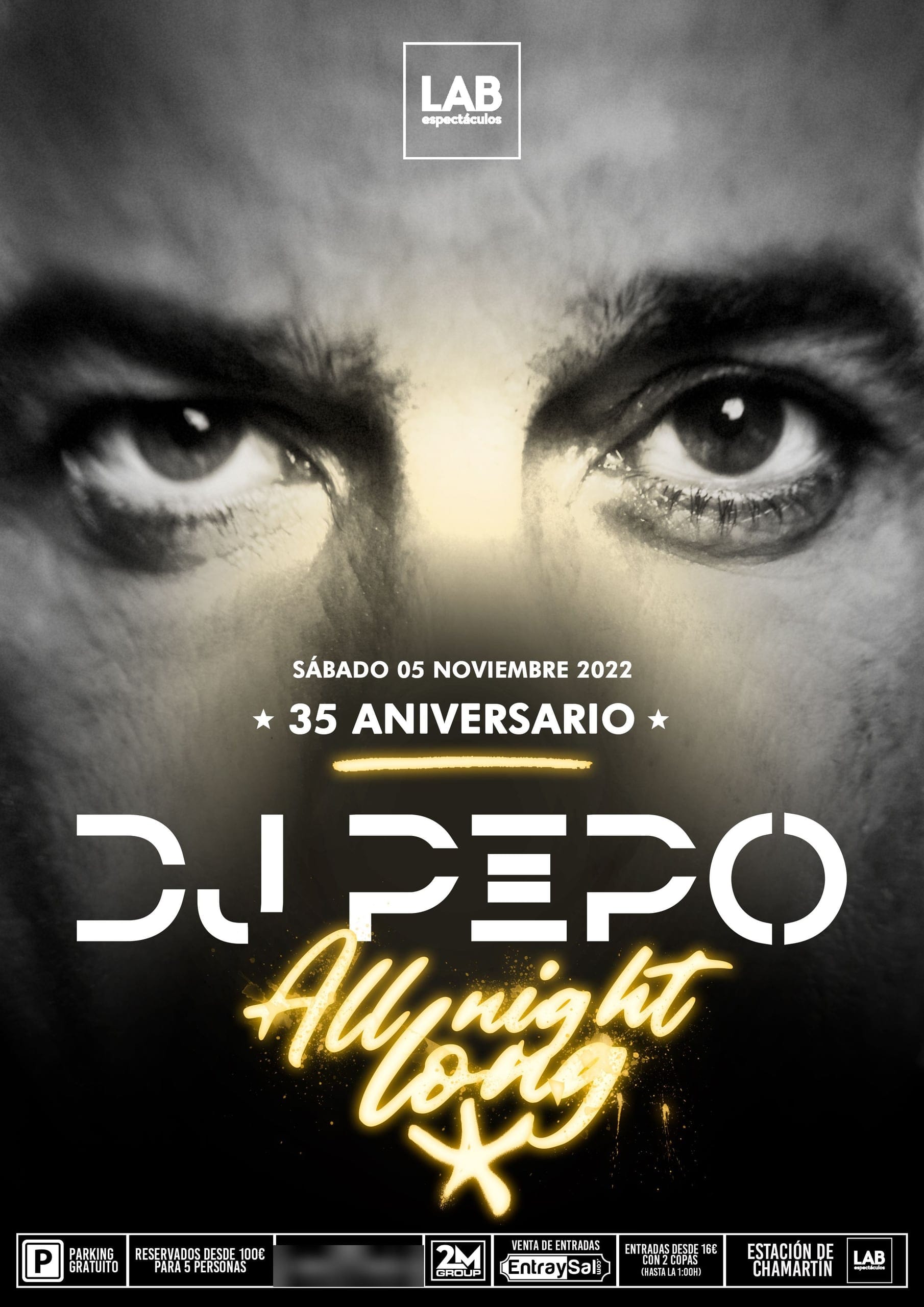 Cartel de «Dj Pepo All Night Long · 35 Aniversario»
