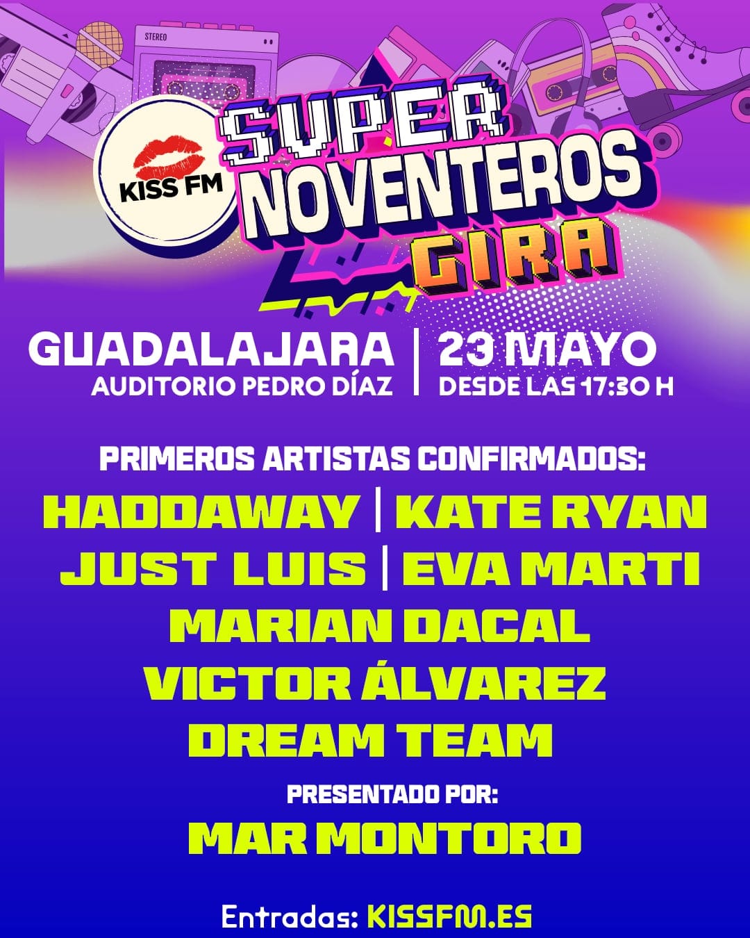 La gira Supernoventeros de KISS FM llega a Guadalajara con Haddaway y Kate Ryan el 23 de mayo