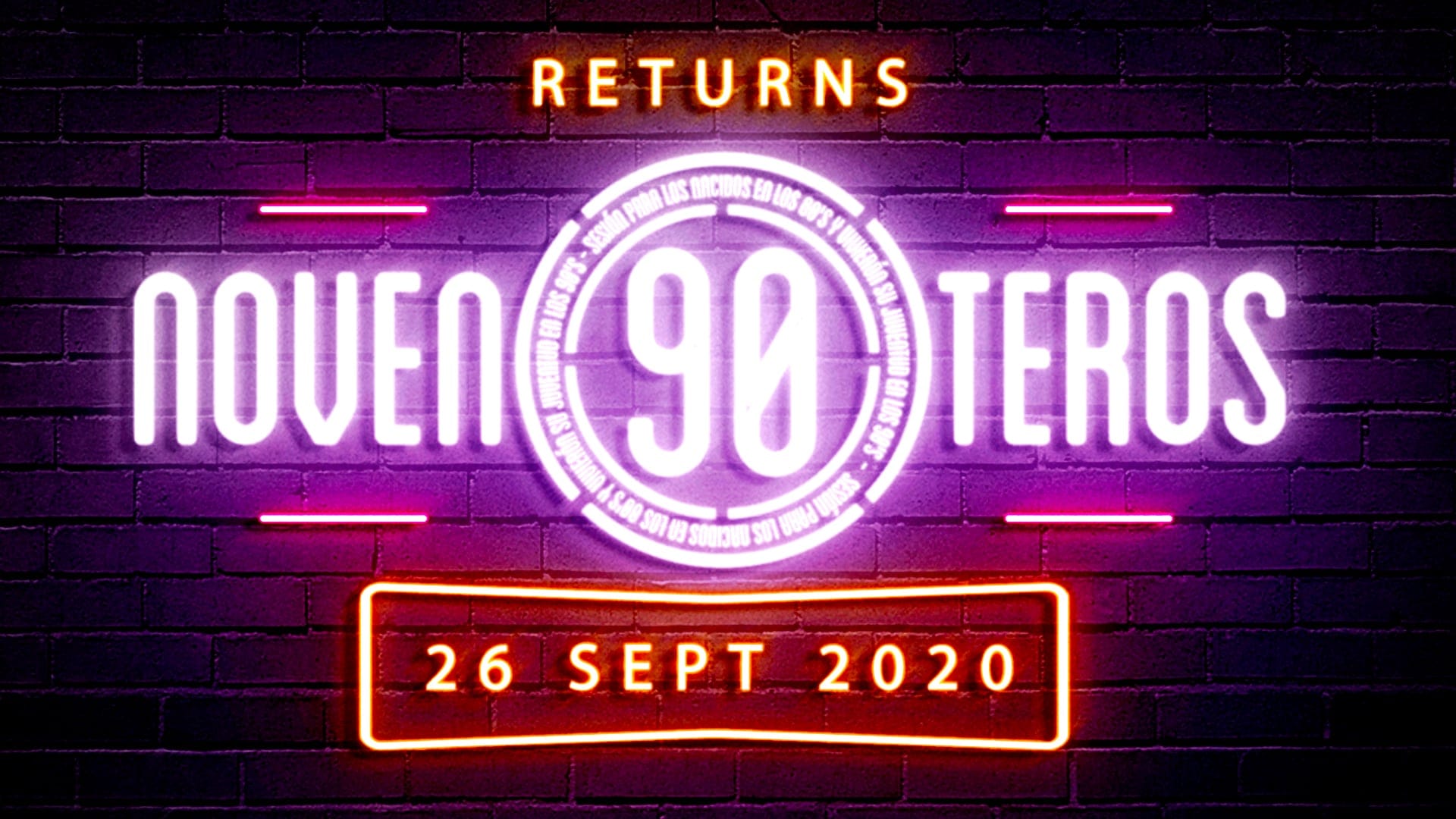 Flyer horizontal de «Noventeros · Vuelta al Cole 2020»